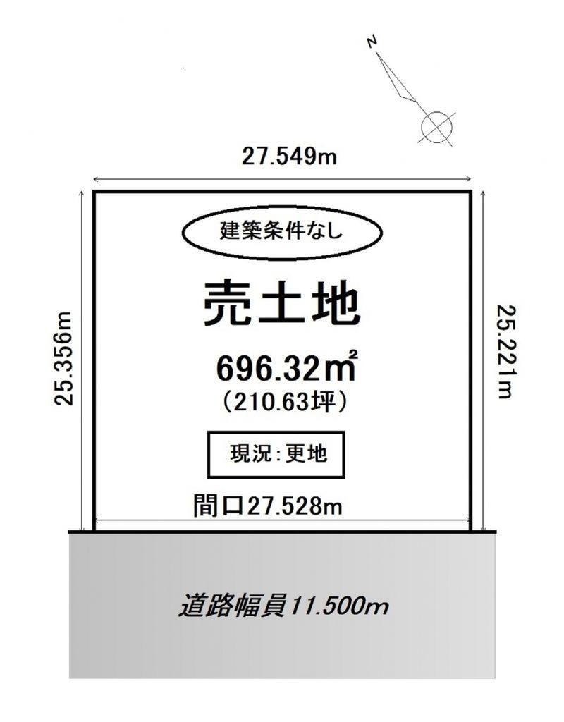 音江町１　１００万円 土地価格100万円、土地面積696.32m<sup>2</sup> 