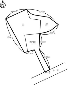 石越町東郷字十八引　１２０万円 土地価格120万円、土地面積2,914.68m<sup>2</sup> 