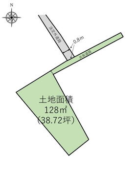 伝上山３　３４０万円 土地価格340万円、土地面積128m<sup>2</sup> 