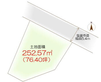 舟入１（本塩釜駅）　２２００万円 土地価格2200万円、土地面積252.57m<sup>2</sup> 
