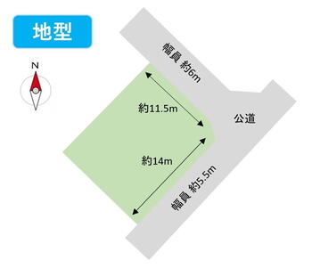 大字石江字三好（新青森駅）　６７０万円 土地価格670万円、土地面積165.4m<sup>2</sup> 間口奥行整った整形地。