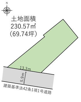 保原町字泉町　７９８万円 土地価格798万円、土地面積230.57m<sup>2</sup> 