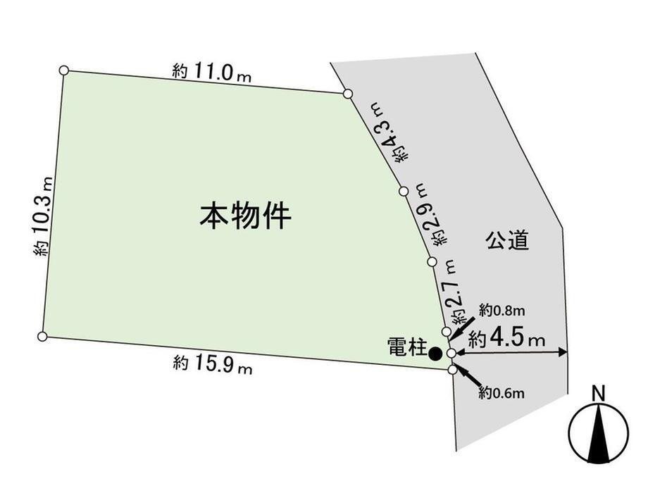 大谷地　１３５０万円 土地価格1350万円、土地面積144.78m<sup>2</sup> 間取図