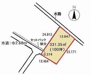 東野町　８８０万円 土地価格880万円、土地面積331.35m<sup>2</sup> 