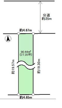 豊島１（王子駅前駅）　７９８０万円 土地価格7980万円、土地面積90.44m<sup>2</sup> 区画図です♪<BR>90.44m<sup>2</sup>と大きな土地です♪