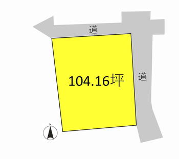 新保町（高崎問屋町駅）　２１５０万円 土地価格2150万円、土地面積344.34m<sup>2</sup> 区画図