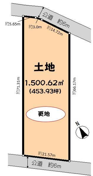 北３（羽生駅）　５９８０万円 土地価格5980万円、土地面積1500.62m<sup>2</sup> 