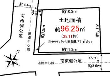 高石神（下総中山駅）　３１８０万円 土地価格3180万円、土地面積96.25m<sup>2</sup> 