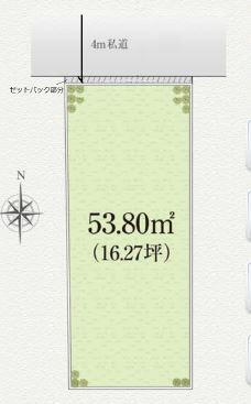 熊野町（大山駅）　４７９０万円 土地価格4790万円、土地面積53.8m<sup>2</sup> 
