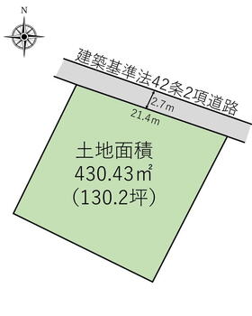中台　４０７万円 土地価格407万円、土地面積430.43m<sup>2</sup> 