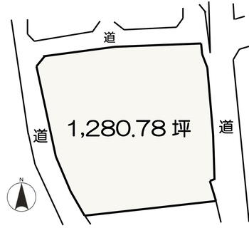 堀越町（大胡駅）　６５００万円 土地価格6500万円、土地面積4,234m<sup>2</sup> 地形図