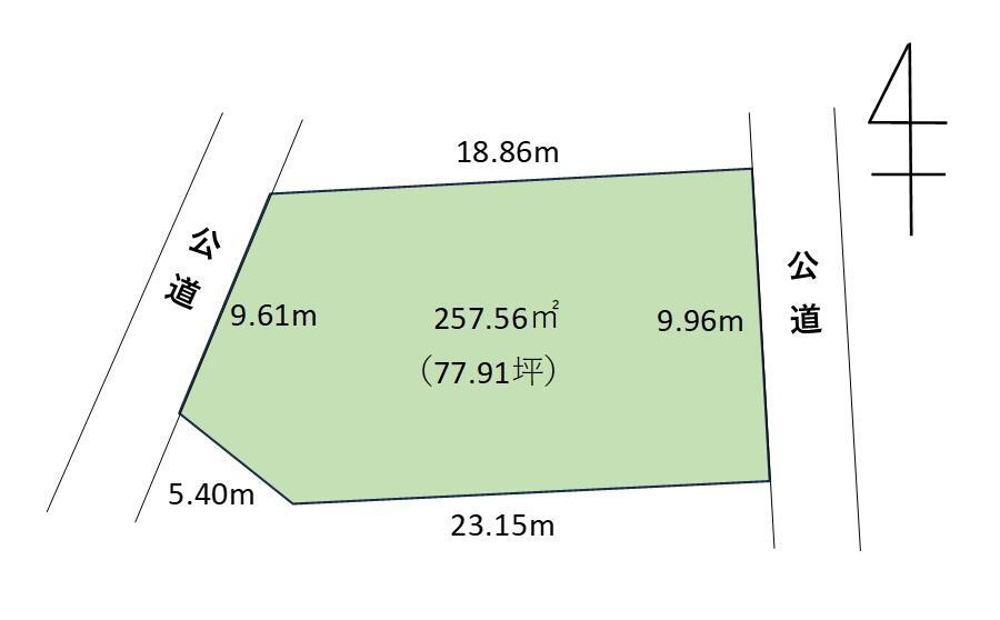 藤沢（藤沢駅）　１億９４８０万円 土地価格1億9480万円、土地面積257.56m<sup>2</sup> 測量図ではありません。<BR>図面と現況が異なる場合は現況優先とします。
