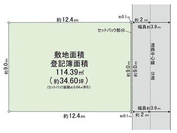 千住緑町２（千住大橋駅）　７９８０万円 土地価格7980万円、土地面積114.39m<sup>2</sup> 地形図