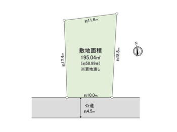 三橋３（大宮駅）　５４８０万円 土地価格5480万円、土地面積195.04m<sup>2</sup> 間取図