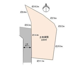 片瀬１（柳小路駅）　３９８０万円 土地価格3980万円、土地面積224m<sup>2</sup> 