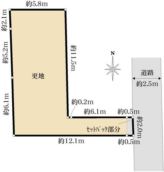 大山町（大山駅）　７４８０万円 土地価格7480万円、土地面積91.06m<sup>2</sup> 区画図