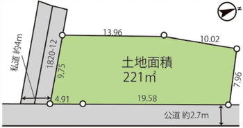 相原町（相原駅）　１０００万円 土地価格1000万円、土地面積221m<sup>2</sup> 