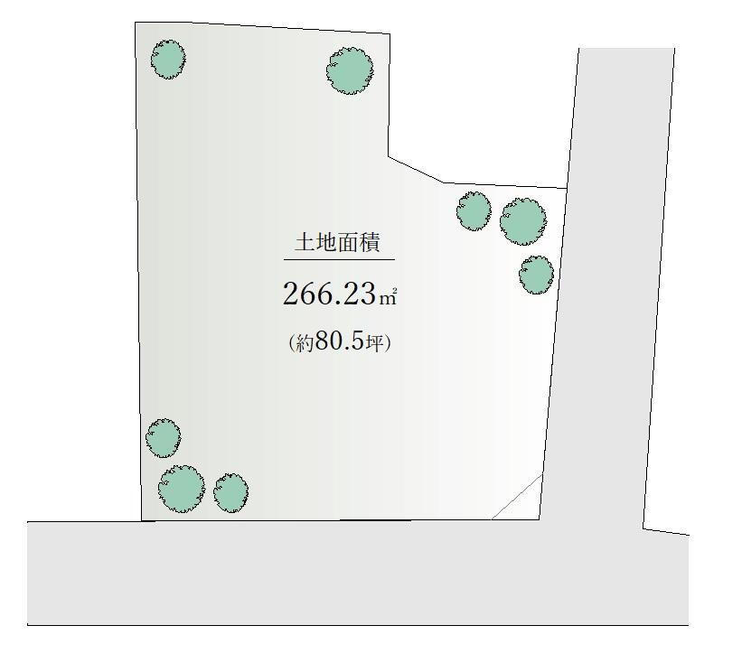 【ＡＤＣＡＳＴ】駒沢２丁目　土地分譲 土地価格3億2000万円、土地面積266.23m<sup>2</sup> 区画図<BR>南間口の広い土地です。