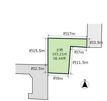 針ヶ谷町（雀宮駅）　１０８０万円 土地価格1080万円、土地面積193.21m<sup>2</sup> 