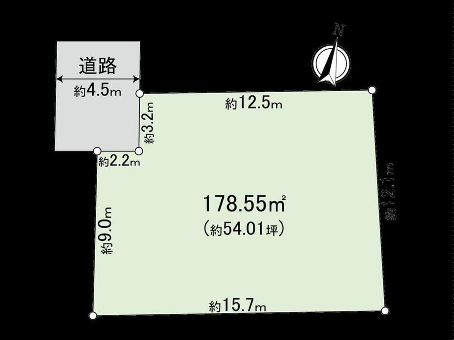 光町３　４８００万円 土地価格4800万円、土地面積178.55m<sup>2</sup> 間取図