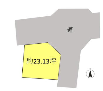 日吉町１（中央前橋駅）　９００万円 土地価格900万円、土地面積76.49m<sup>2</sup> 区画図