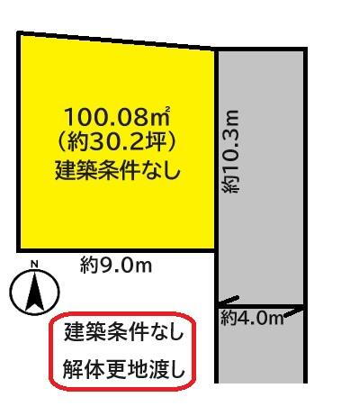 稲荷２（草加駅）　１９８０万円 土地価格1980万円、土地面積100.08m<sup>2</sup> 