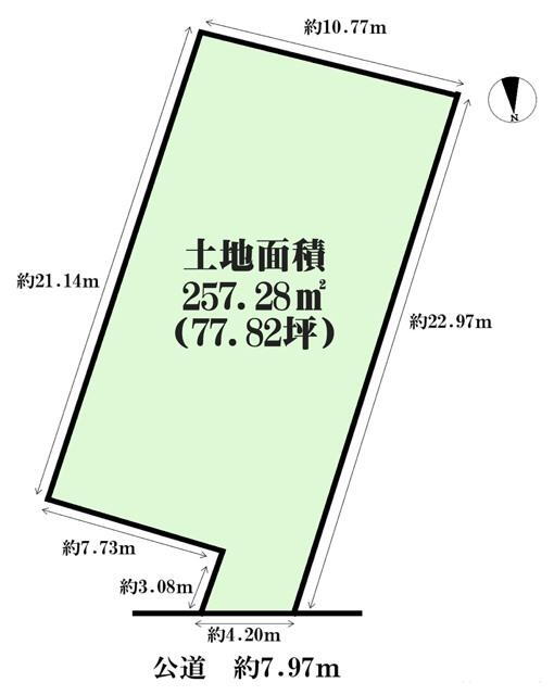 上馬４（駒沢大学駅）　２億１９９８万円 土地価格2億1998万円、土地面積257.28m<sup>2</sup> 地形図