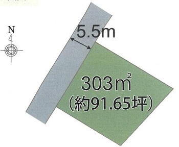 都賀町大橋　３８０万円 土地価格380万円、土地面積303m<sup>2</sup> 
