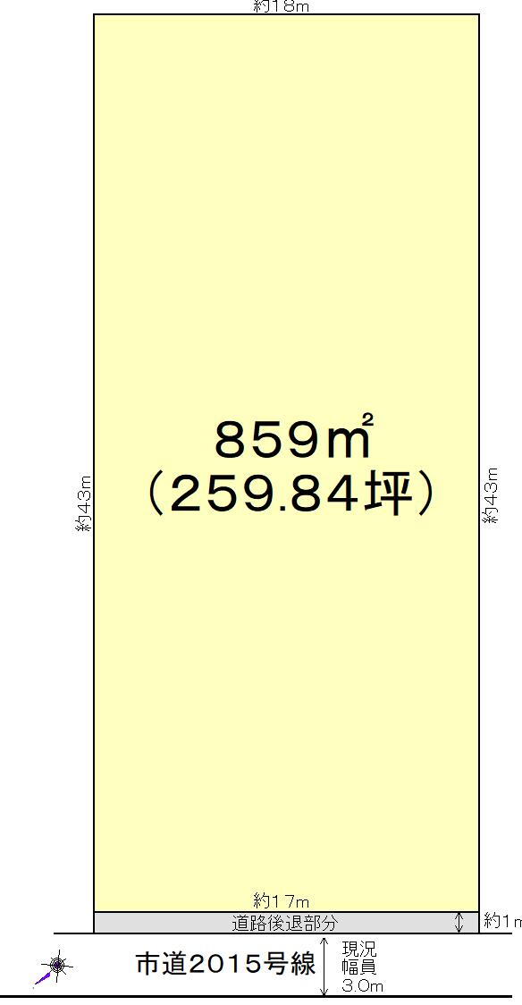 大堤（古河駅）　１９８０万円 土地価格1980万円、土地面積859m<sup>2</sup> 区画図