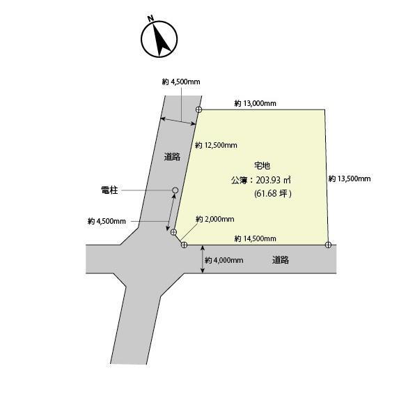 緑２（西川田駅）　１６５０万円 土地価格1650万円、土地面積203.93m<sup>2</sup> 