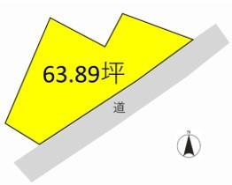 小俣町（小俣駅）　３５０万円 土地価格350万円、土地面積211.23m<sup>2</sup> 区画図