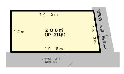 山田橋１（五井駅）　１９８０万円 土地価格1980万円、土地面積206m<sup>2</sup> 