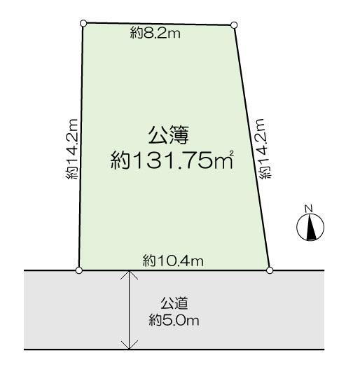 猪方３（和泉多摩川駅）　４７５０万円 土地価格4750万円、土地面積131.75m<sup>2</sup> 区画図