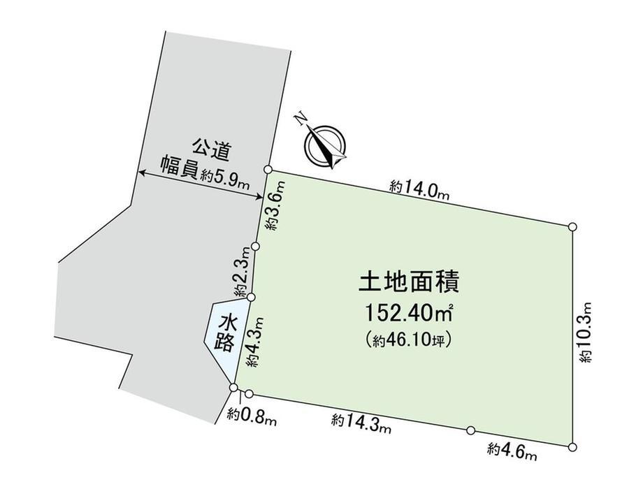二階堂（鎌倉駅）　５７８０万円 土地価格5780万円、土地面積152.4m<sup>2</sup> 区画図