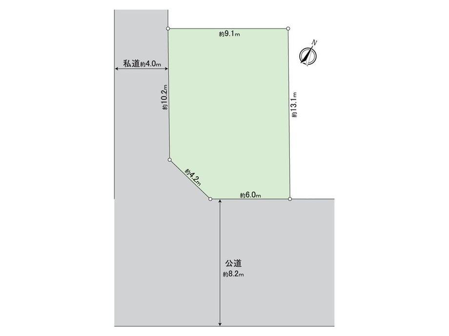 神明町１（北越谷駅）　２３００万円 土地価格2300万円、土地面積115.71m<sup>2</sup> 区画図