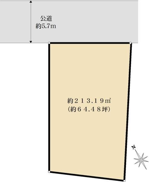 永福３（西永福駅）　１億７０００万円 土地価格1億7000万円、土地面積213.19m<sup>2</sup> 区画図