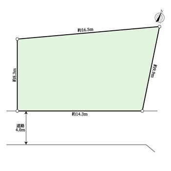 小坪１　１９８０万円 土地価格1980万円、土地面積130.44m<sup>2</sup> 