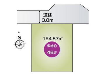 百頭町（福居駅）　３５０万円 土地価格350万円、土地面積154.87m<sup>2</sup> 足利市百頭町　区画図
