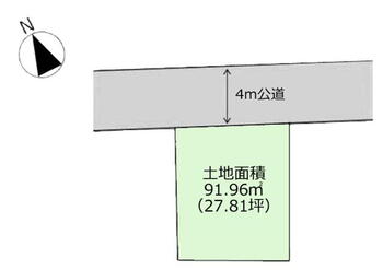 戸山１（早稲田駅）　１億２９８０万円 土地価格1億2980万円、土地面積91.96m<sup>2</sup> 地形図