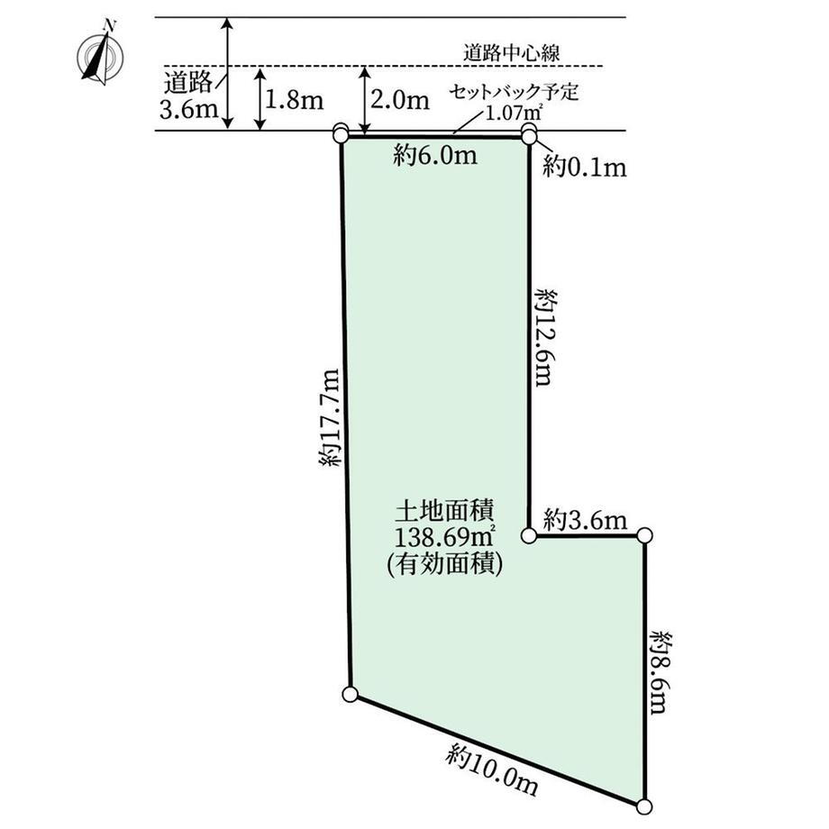 下目黒５（武蔵小山駅）　１億６４００万円 土地価格1億6400万円、土地面積139.76m<sup>2</sup> 地型図