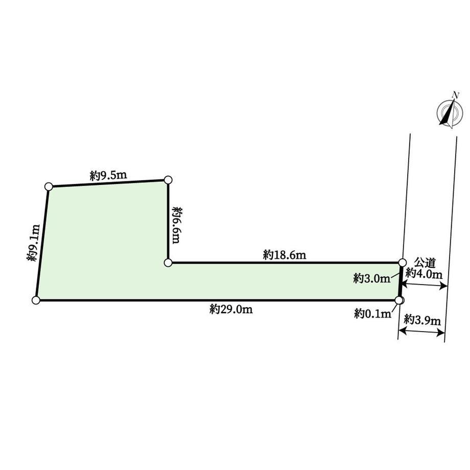 日吉本町３（日吉本町駅）　７９８０万円 土地価格7980万円、土地面積149.6m<sup>2</sup> Ｂ区画地型図