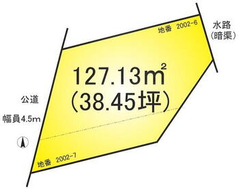 大字袋山（大袋駅）　１９８０万円 土地価格1980万円、土地面積127.13m<sup>2</sup> 