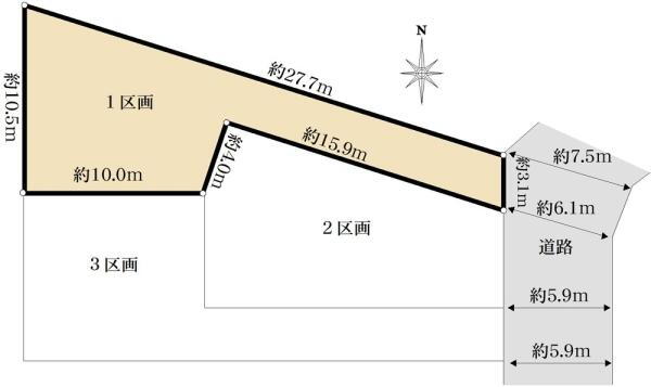 洋光台３（洋光台駅）　５３８０万円 土地価格5380万円、土地面積144.46m<sup>2</sup> 区画図
