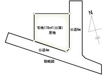 上花輪新町（野田市駅）　１６８０万円 土地価格1680万円、土地面積178m<sup>2</sup> 区画図です。