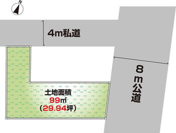 神明台４（羽村駅）　１５８０万円 土地価格1580万円、土地面積99m<sup>2</sup> 