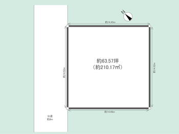 稲村ガ崎５（稲村ヶ崎駅）　５９８０万円 土地価格5980万円、土地面積210.17m<sup>2</sup> きれいな整形地です