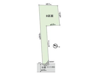 日吉本町３（日吉駅）　７９８０万円 土地価格7980万円、土地面積150.71m<sup>2</sup> 区画図