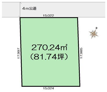 西新町（行田駅）　１４００万円 土地価格1400万円、土地面積270.24m<sup>2</sup> 