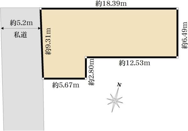 幡ヶ谷２（笹塚駅）　２億円 土地価格2億円、土地面積133.86m<sup>2</sup> 区画図