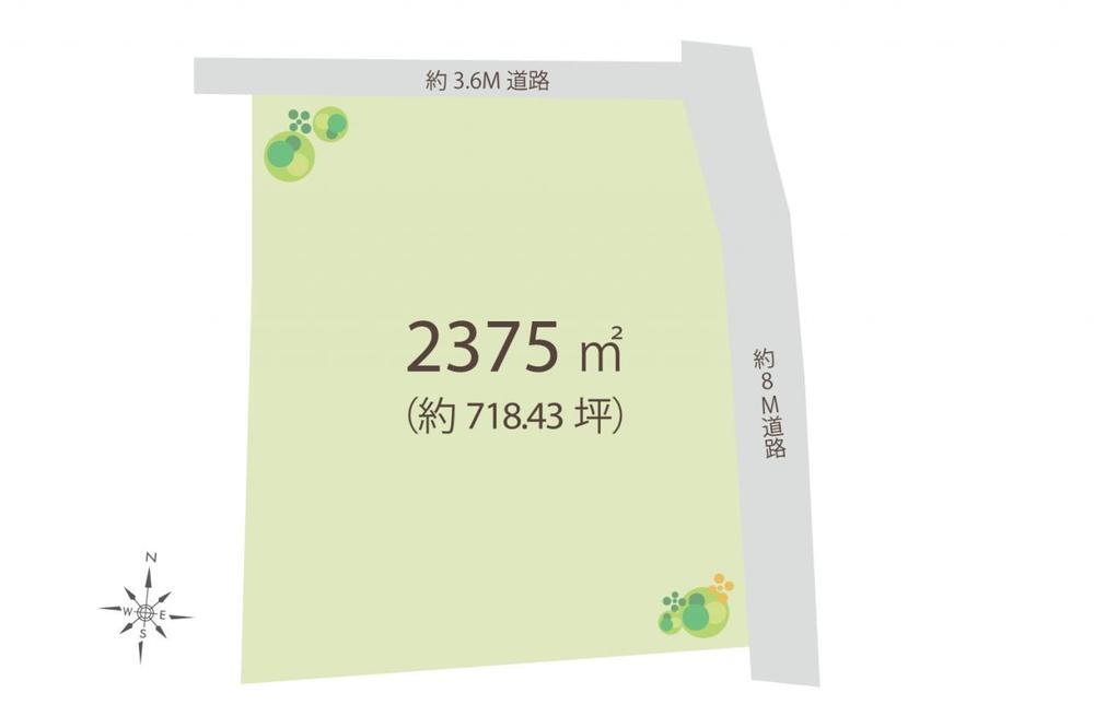 三ケ島１　４９８０万円 土地価格4980万円、土地面積2,375m<sup>2</sup> 区画図（実測図ではございません）